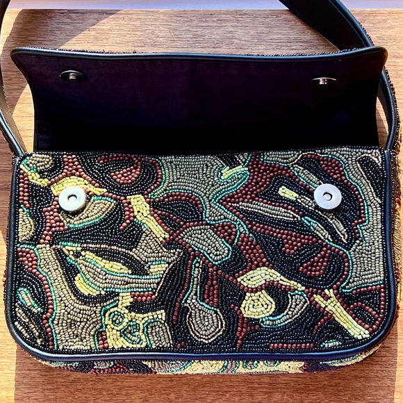 🌺🎉HP🎉🌺 NWOT Staud Beaded Tommy Shoulder Bag Tropical Camo 🌟Rare Find🌟 - Picture 7 of 16